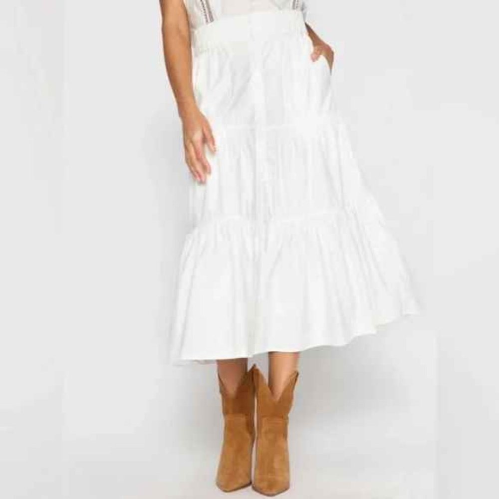Brochu walker button front Havana maxi skirt nwot